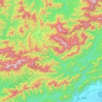 Mapa topográfico Lepa Rada, altitud, relieve