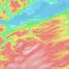 Mapa topográfico Campbellton Regional Community, altitud, relieve