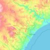 Mapa topográfico Sergipe, altitud, relieve