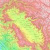 Mapa topográfico Kashmir Division, altitud, relieve