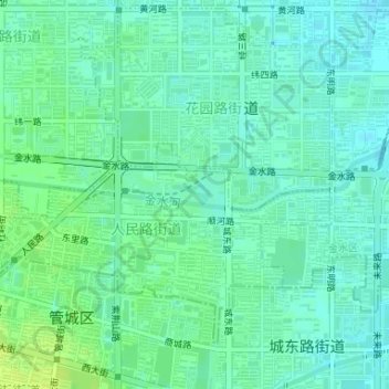 Mapa topográfico 紫荆山公园, altitud, relieve