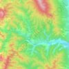Mapa topográfico Mera, altitud, relieve