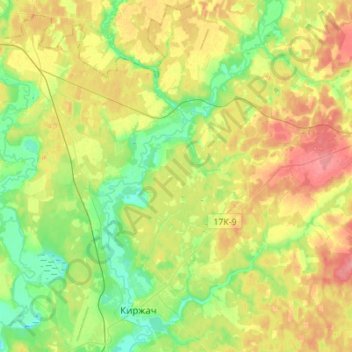 Mapa topográfico Горкинское сельское поселение, altitud, relieve