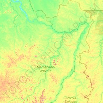 Mapa topográfico Machadinho d'Oeste, altitud, relieve