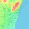 Mapa topográfico Puducherry, altitud, relieve