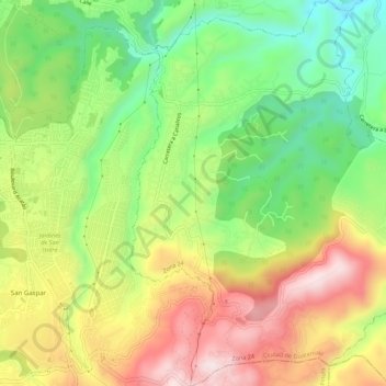 Mapa topográfico Zona 24, altitud, relieve