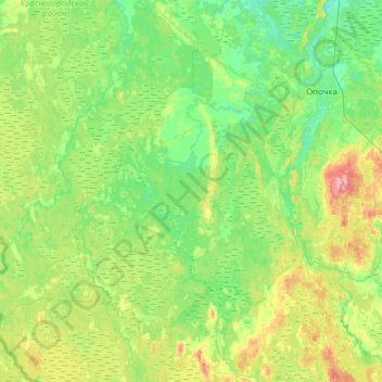 Mapa topográfico Пригородная волость, altitud, relieve