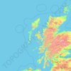 Mapa topográfico Hebrides, altitud, relieve