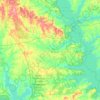Mapa topográfico Sabine County, altitud, relieve