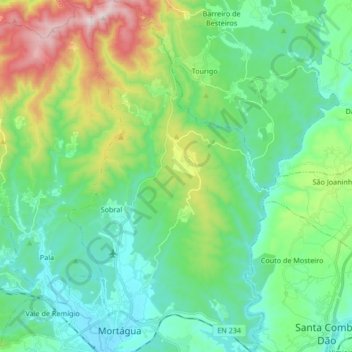 Mapa topográfico Sobral, altitud, relieve