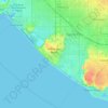 Mapa topográfico Huntington Beach, altitud, relieve
