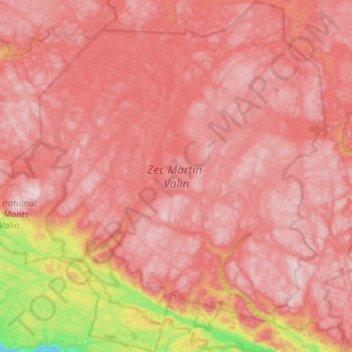 Mapa topográfico ZEC Martin-Valin, altitud, relieve