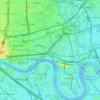 Mapa topográfico London Borough of Tower Hamlets, altitud, relieve