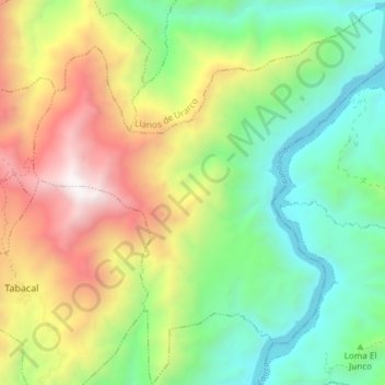 Mapa topográfico La Fragua, altitud, relieve