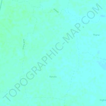 Mapa topográfico Ranala, altitud, relieve