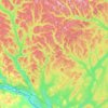 Mapa topográfico Rivière-Verte Parish, altitud, relieve