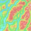 Mapa topográfico Area F (Grindrod/Ashton Creek/Mabel Lake), altitud, relieve