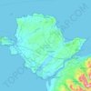 Mapa topográfico Isle of Anglesey, altitud, relieve