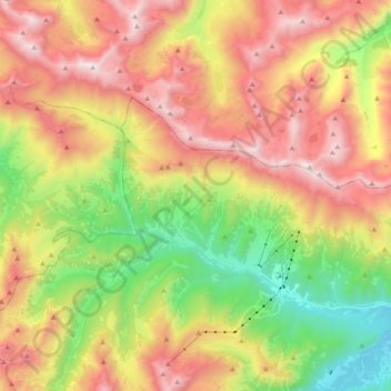 Mapa topográfico Архыз, altitud, relieve