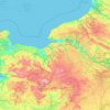 Mapa topográfico Normandie, altitud, relieve