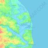 Mapa topográfico The Broads, altitud, relieve