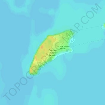Mapa topográfico Остров имени Белова, altitud, relieve