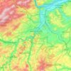 Mapa topográfico Landkreis Bad Kreuznach, altitud, relieve