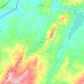 Mapa topográfico Chivatá, altitud, relieve