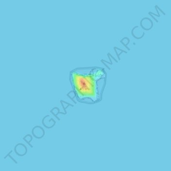 Mapa topográfico остров Змеиный, altitud, relieve