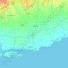 Mapa topográfico Una Taluka, altitud, relieve