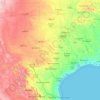 Mapa topográfico Texas, altitud, relieve