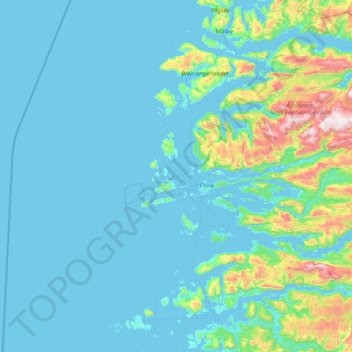 Mapa topográfico Sogn og Fjordane, altitud, relieve