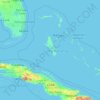 Mapa topográfico Las Bahamas, altitud, relieve
