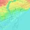 Mapa topográfico Toronto—Danforth, altitud, relieve
