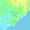 Mapa topográfico Bilwi, altitud, relieve