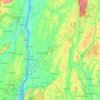 Mapa topográfico Dutchess County, altitud, relieve