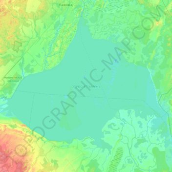 Mapa topográfico озеро Ильмень, altitud, relieve