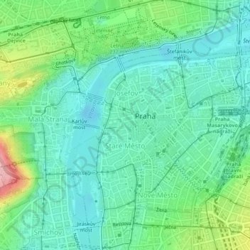 Mapa topográfico Ciudad vieja, altitud, relieve