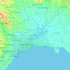 Mapa topográfico Ozama, altitud, relieve
