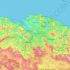 Mapa topográfico Biskaje, altitud, relieve