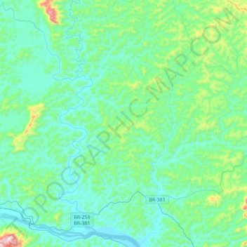 Mapa topográfico São Vítor, altitud, relieve
