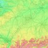 Mapa topográfico Swabia, altitud, relieve