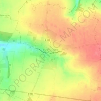 Mapa topográfico Buigny-l'Abbé, altitud, relieve