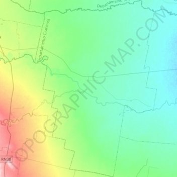 Mapa topográfico Municipio de Graneros, altitud, relieve