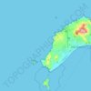 Mapa topográfico Zona Especial de Conservação dos Ilhéus do Porto Santo, altitud, relieve