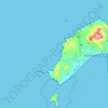 Mapa topográfico Zona Especial de Conservação dos Ilhéus do Porto Santo, altitud, relieve