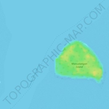 Mapa topográfico Mansalangan Island, altitud, relieve