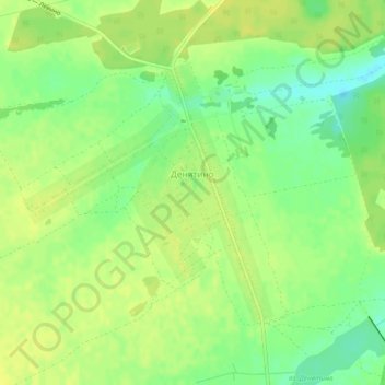 Mapa topográfico Денятино, altitud, relieve