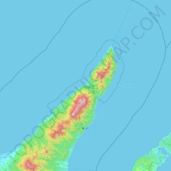 Mapa topográfico 目梨郡, altitud, relieve