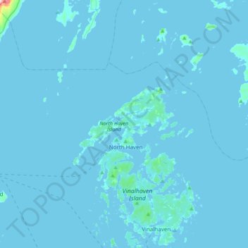 Mapa topográfico North Haven, altitud, relieve